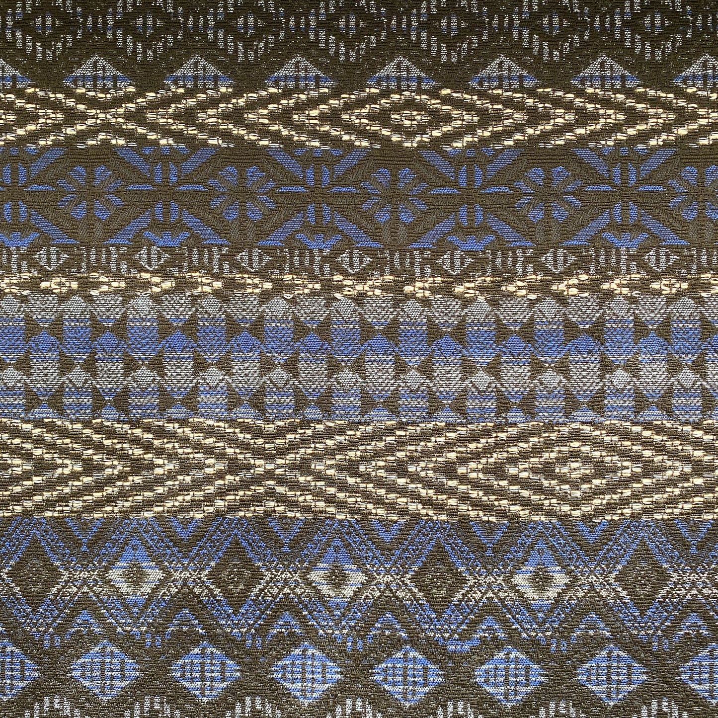Deadstock Blue and Black Cotton Jacquard Fabric