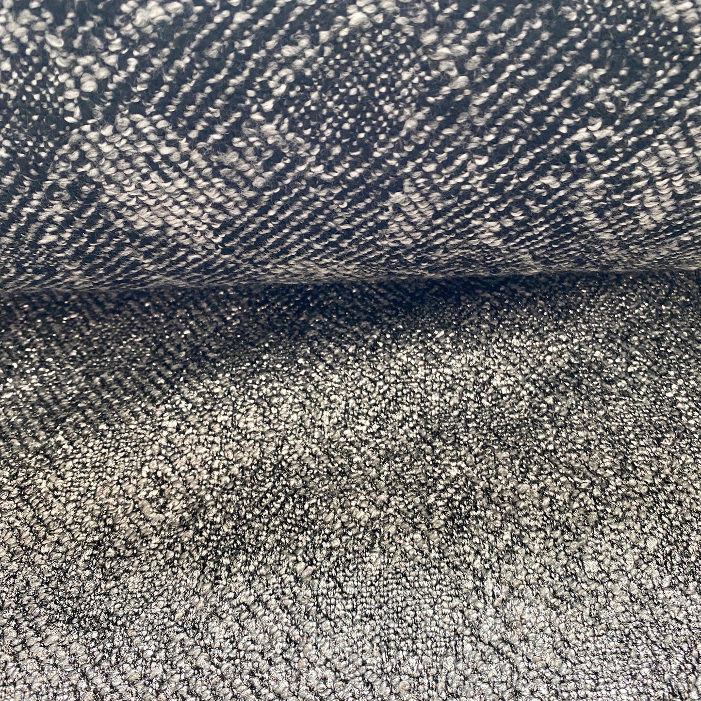 Deadstock Silver with Black and White Doubled-Sided Tweed