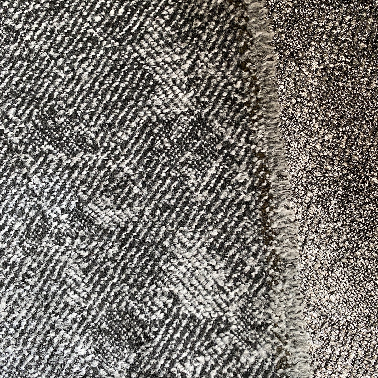 Deadstock Silver with Black and White Doubled-Sided Tweed
