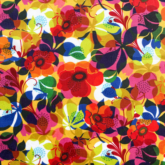 Multi-color digital floral fabric