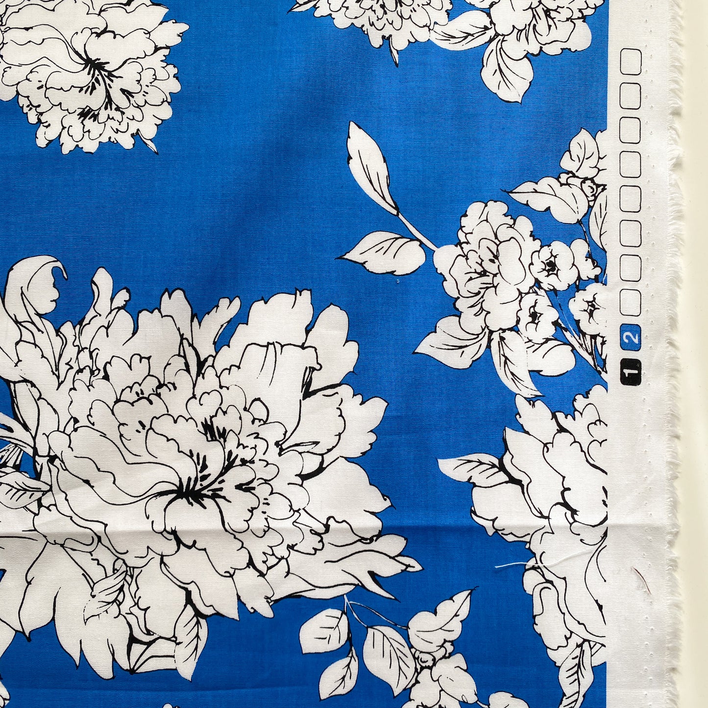 Designer Deadstock Fabric: Milly - Blue and White Floral