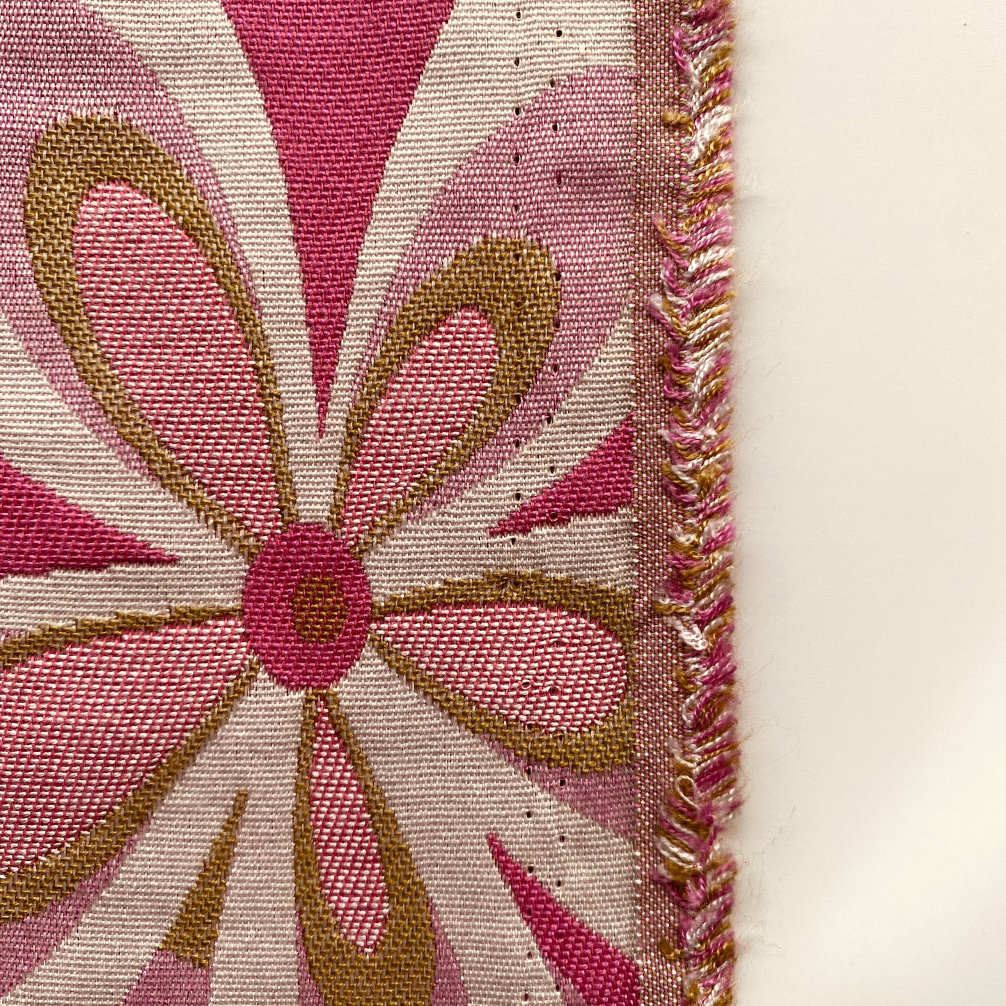 Deadstock Mod Pink Floral Jacquard Fabric