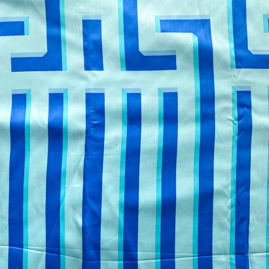 Designer Deadstock Cotton Sateen Blue Print