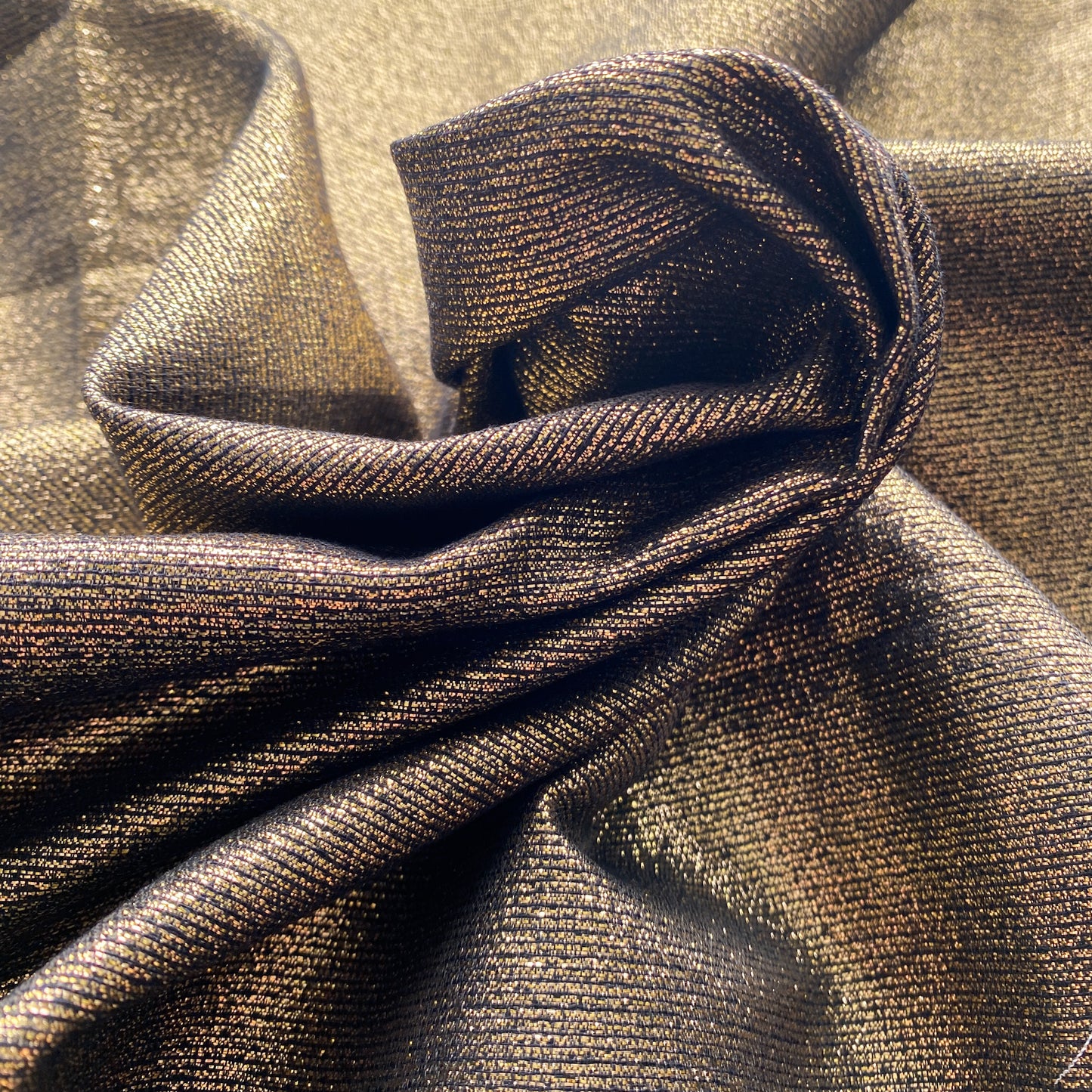 Black and Gold Woven Metallic Fabric