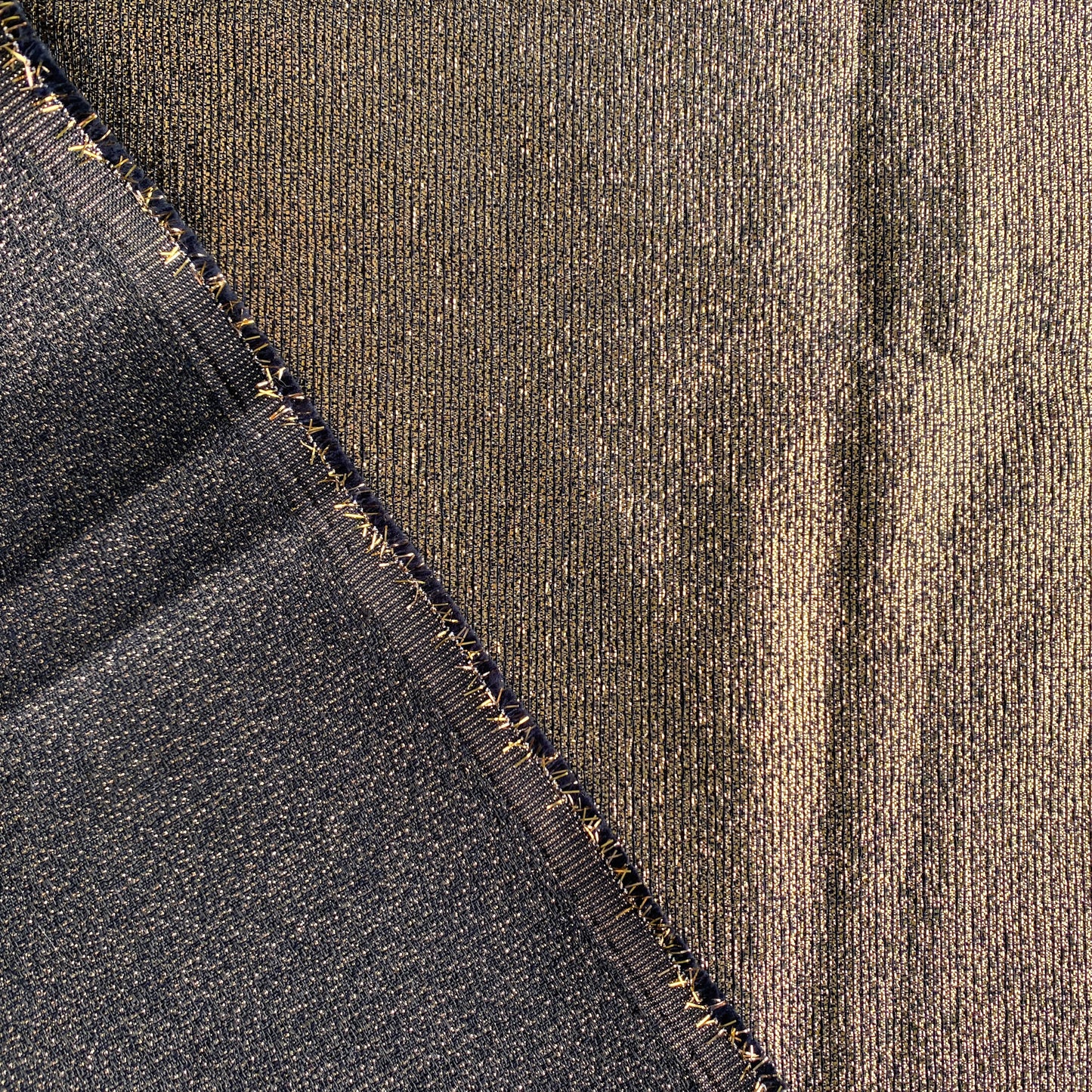 Black and Gold Woven Metallic Fabric