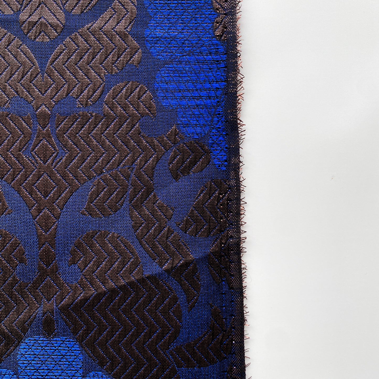 Deadstock Blue and Copper Floral Party Dress Fabric