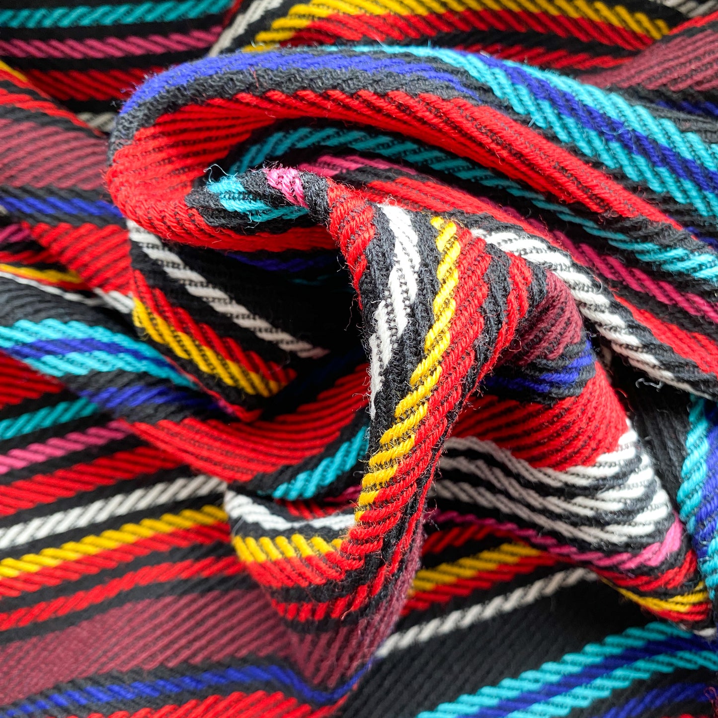 Designer Deadstock Candy Stripe Wool Fabric