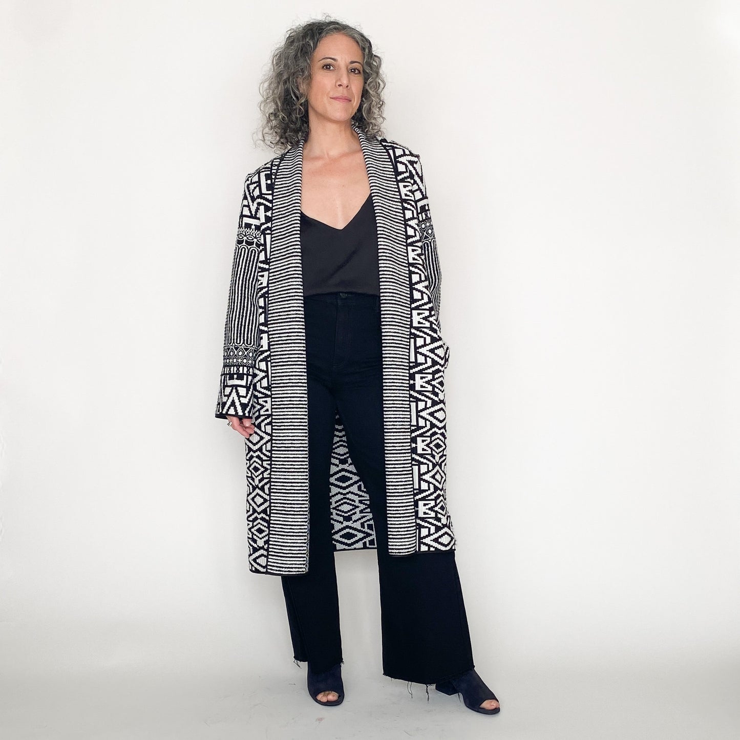 Deadstock Black and White Jacquard