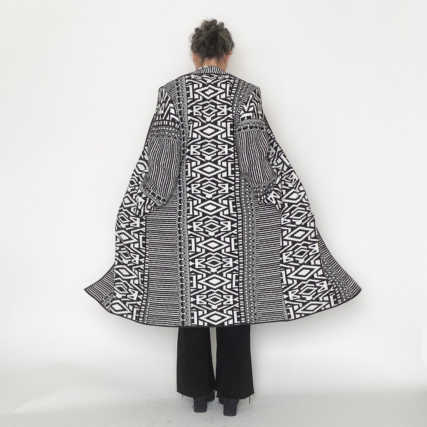 Deadstock Black and White Jacquard