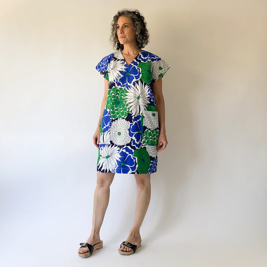 Polly Pocket Caftan Vintage Blue Green Floral
